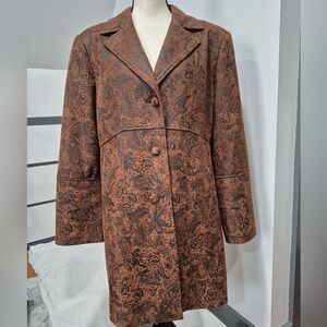 Pamela McCoy Embossed Look Long Blazer Jacket